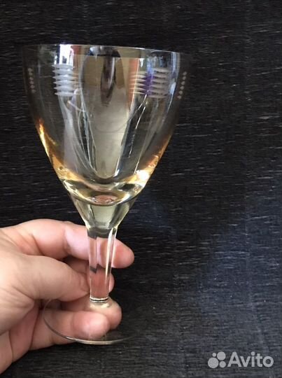 Два бокала цветное желтое стекло СССР