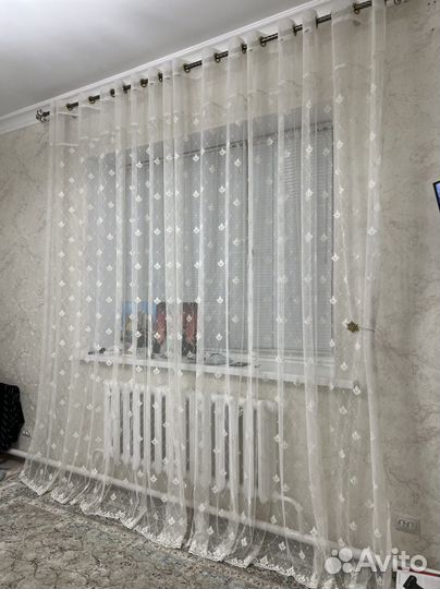 Тюль с карнизом и креплениями 2шт