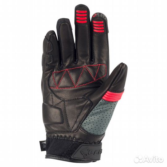 Motorradhandschuhe Bering Axel Schwarz-Grau-Rot Damen Черный