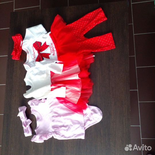 Платья/боди/сарафаны для девочек 68 пакетом