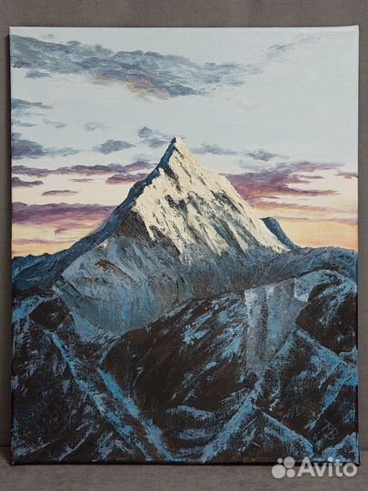 Картина маслом на холсте Горный закат