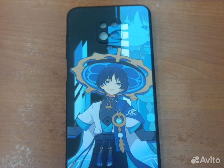 Новый чехол Геншин на Xiaomi Redmi Note 9 Pro