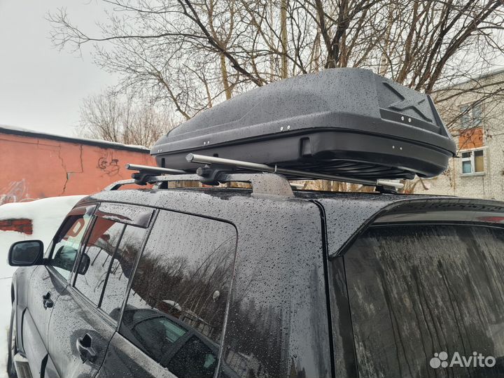 Автобокс на крышу авто с рейлингами