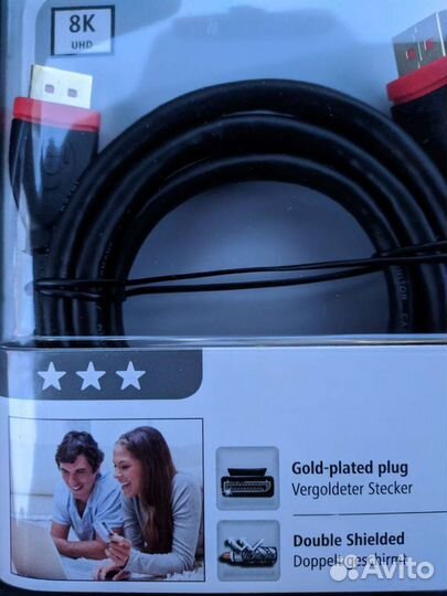 Кабель Display Port v.1.4 Hama 8k HDR (1.8m)