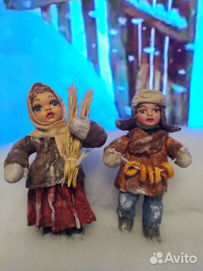 Ватные елочные игрушки