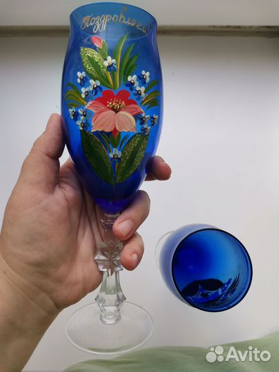 Фужеры бокалы цветное стекло