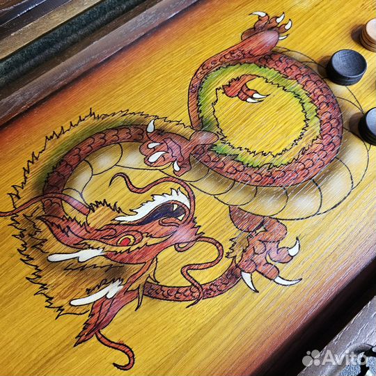 Нарды Дракон 60х30 см дуб, поталь