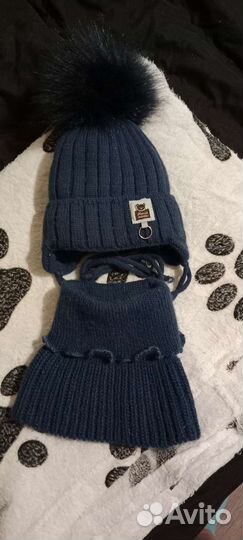 Комплект шапка и шарф для мальчика новый
