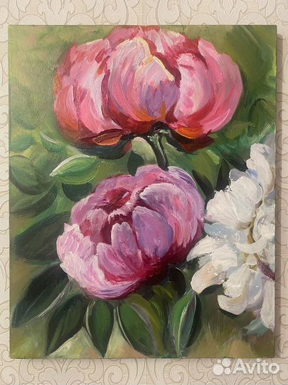 Картина «Пионы». Акрил. 50*40