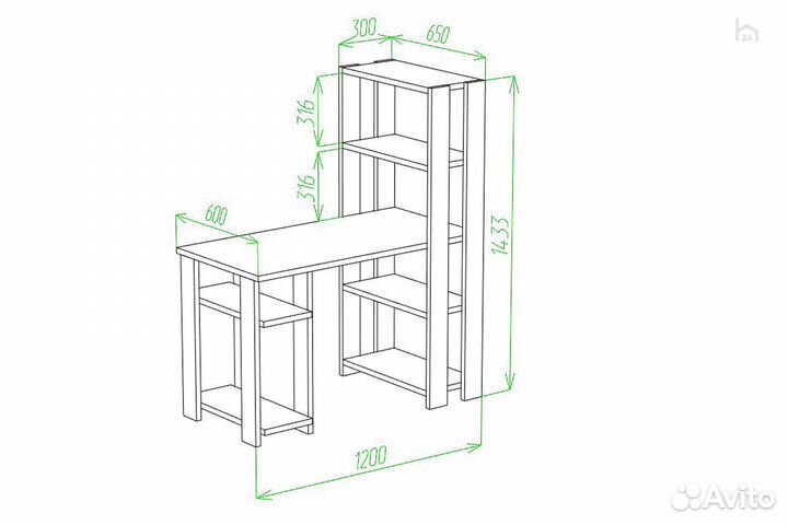 Стол компьютерный Slim стн-145/120 кш-Ч