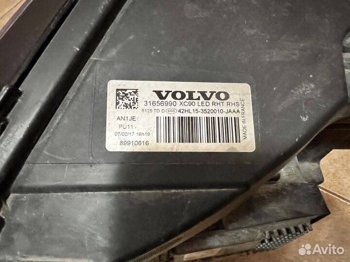 Фара правая volvo xc90 full led с блоками