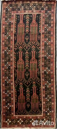 Иранский ворсовый ковер. 275х118 см