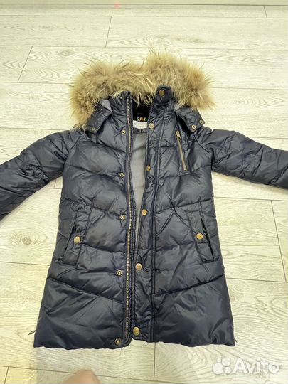 Пуховик для мальчика натуральный мех пух пер