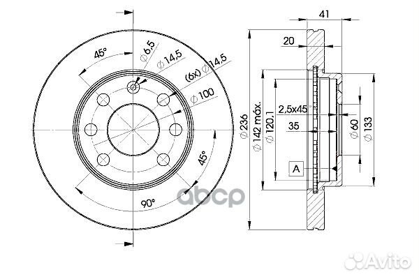 78BD1440-2 диск тормозной передний Opel Astra