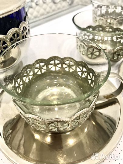 Сервиз мельхиоровый чайный СССР