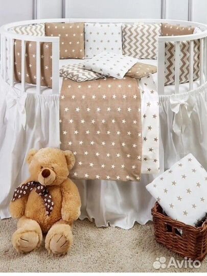 Бортики в кроватку новые + одеяло