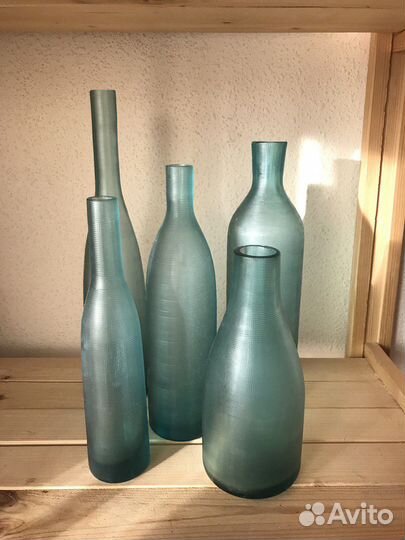 Стеклянные бутылочки IKEA 5шт (для декора)