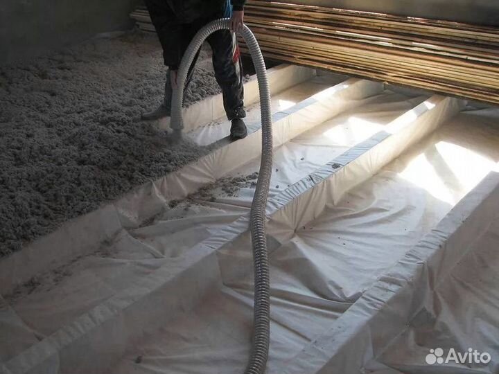 Утепление дома эковатой