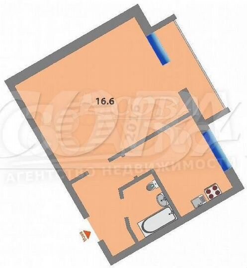 1-к. квартира, 35 м², 5/5 эт.