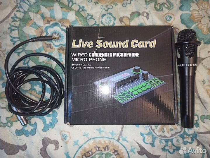 Внешняя звуковая карта v 9+ микрофон
