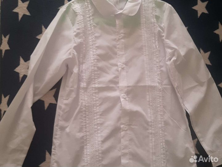 Блузка белая для девочек 146р