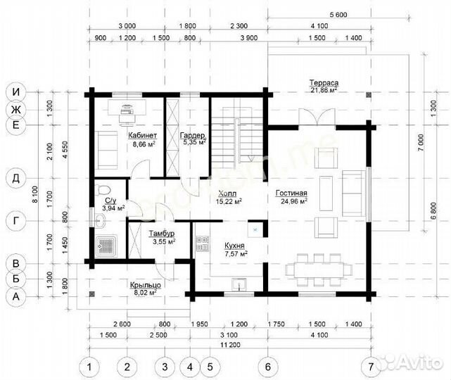 Проект элитного дома из бруса № эд-131