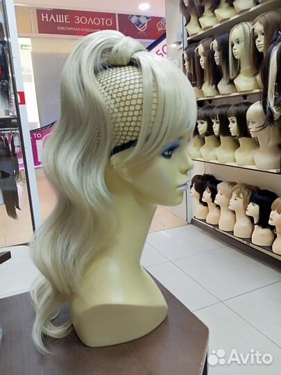 Шиньон хвост с челкой