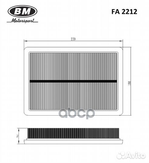 Фильтр воздушный FA2212 BM-Motorsport