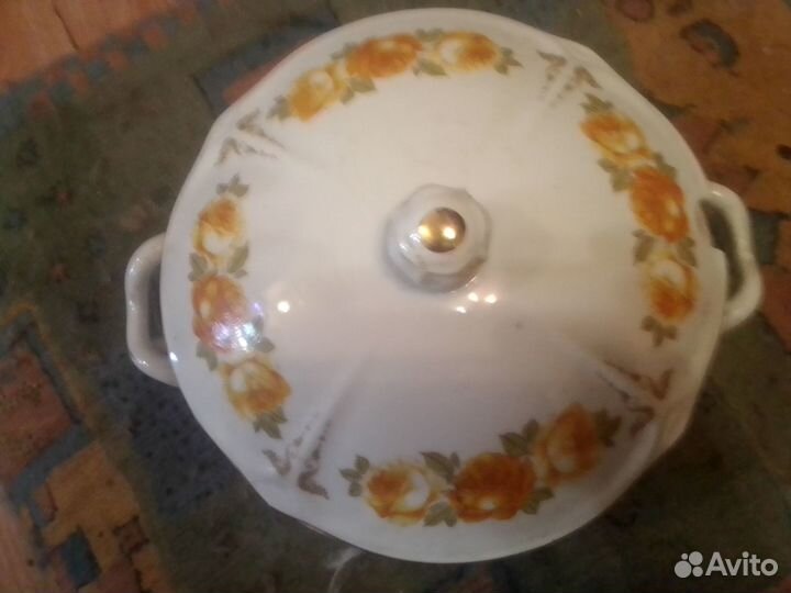 Супница фарфор Богемия винтаж, вазы, пепельница