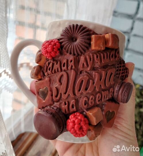 Кружки с декором из полимерной глины