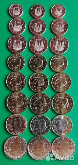 Испания наборы 2008,14,15гг. (три типа) UNC