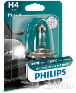 А/лампа Philips H4+100% 12V 60/55W P43T-38 X-Tr