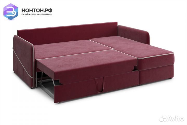 Диван угловой дельфин Энерджи бордовый
