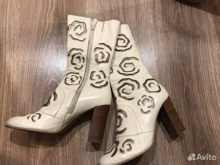 Кожаные сапоги