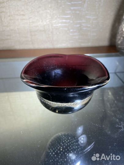 Стекло цветное хрусталь винтаж Ваза Флакон Графин