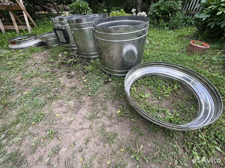 Футляр для круглой печи голандки из нержавейки