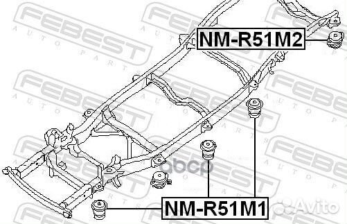 Сайлентблок подрамника nissan pathfinder 05- NM