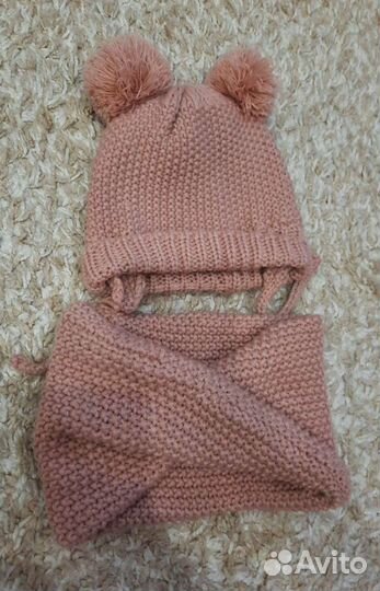 Шапочка и снуд под zara, примерно до 2х годиков)