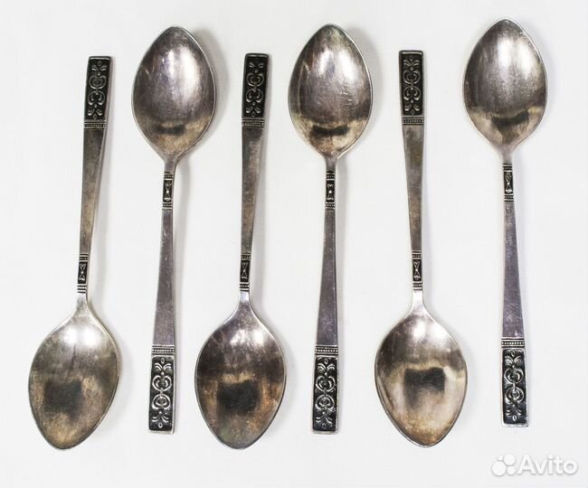 Набор Ложки чайные 6 шт, мельхиор, эмаль, длина 13