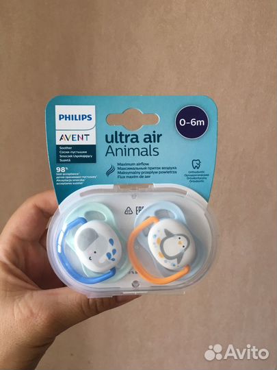 Соски пустышки philips avent 0-6 m
