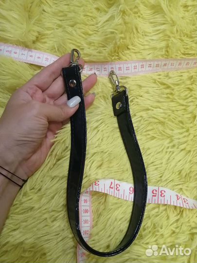 Ремешок для сумки, темно синий, глянцевый,короткий