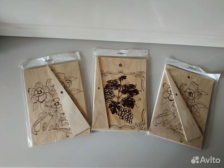 Доска разделочная из березовой фанеры + лопатка, 2