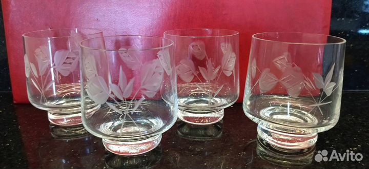 Большие стопки роза 150 мл 4 шт одним лотом. сте