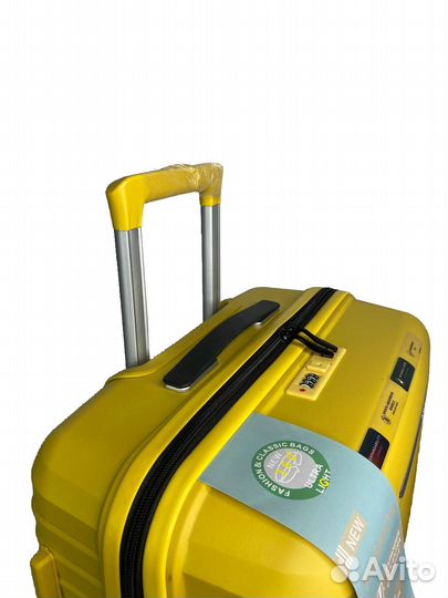 Чемодан из полипропилена, желтый, размер L