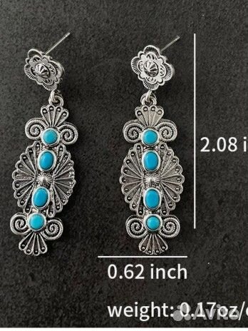 Серьги длинные бохо стиле античное серебро