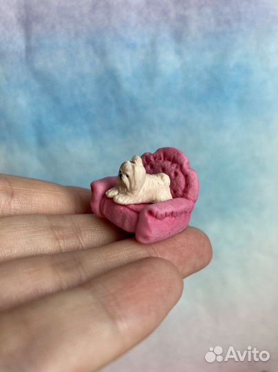 Миниатюрные фигурки собак (Мальтийская болонка)