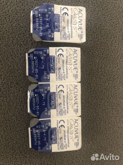 Линзы контактные acuvue oasys двухнедельные -4,75