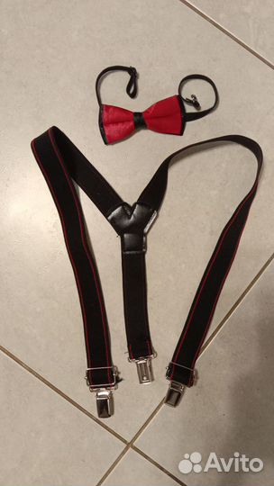 Комплект рубашка с бабочкой и подтяжками р.104