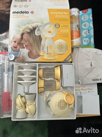 Молокоотсос medela swing maxi flex + топ