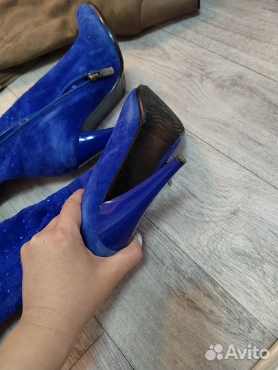 Сапоги замшевые 36